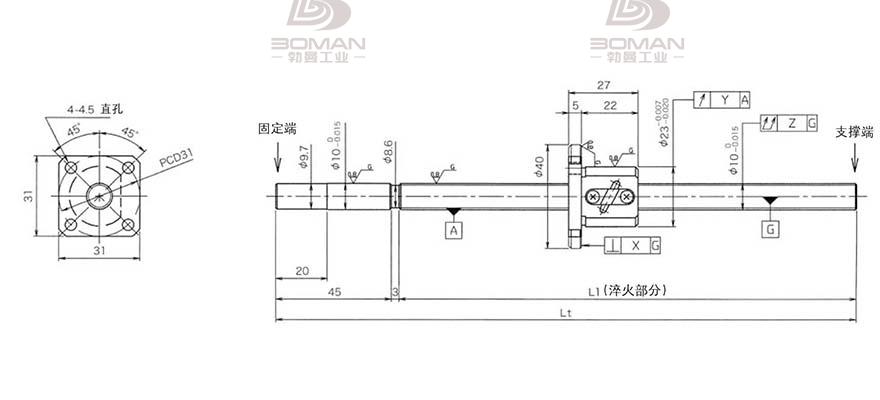 KURODA GG1002DS-EANR-0320A 黑田精工丝杆怎么安装图解