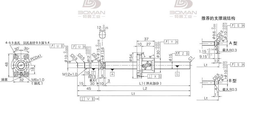KURODA GP1502DS-BAPR-0600B-C3F 黑田丝杆代用