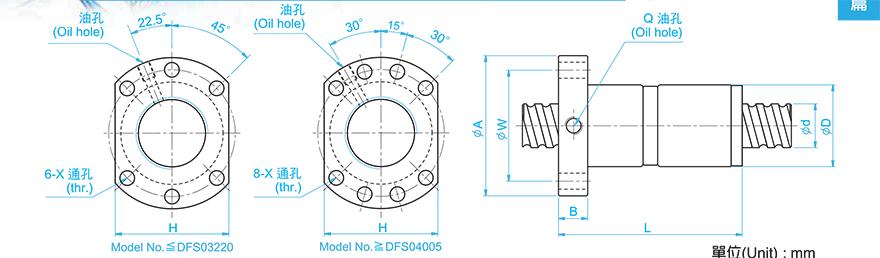 TBI DFS05010-3.8 TBI丝杆安装尺寸